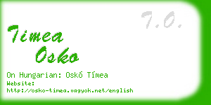 timea osko business card